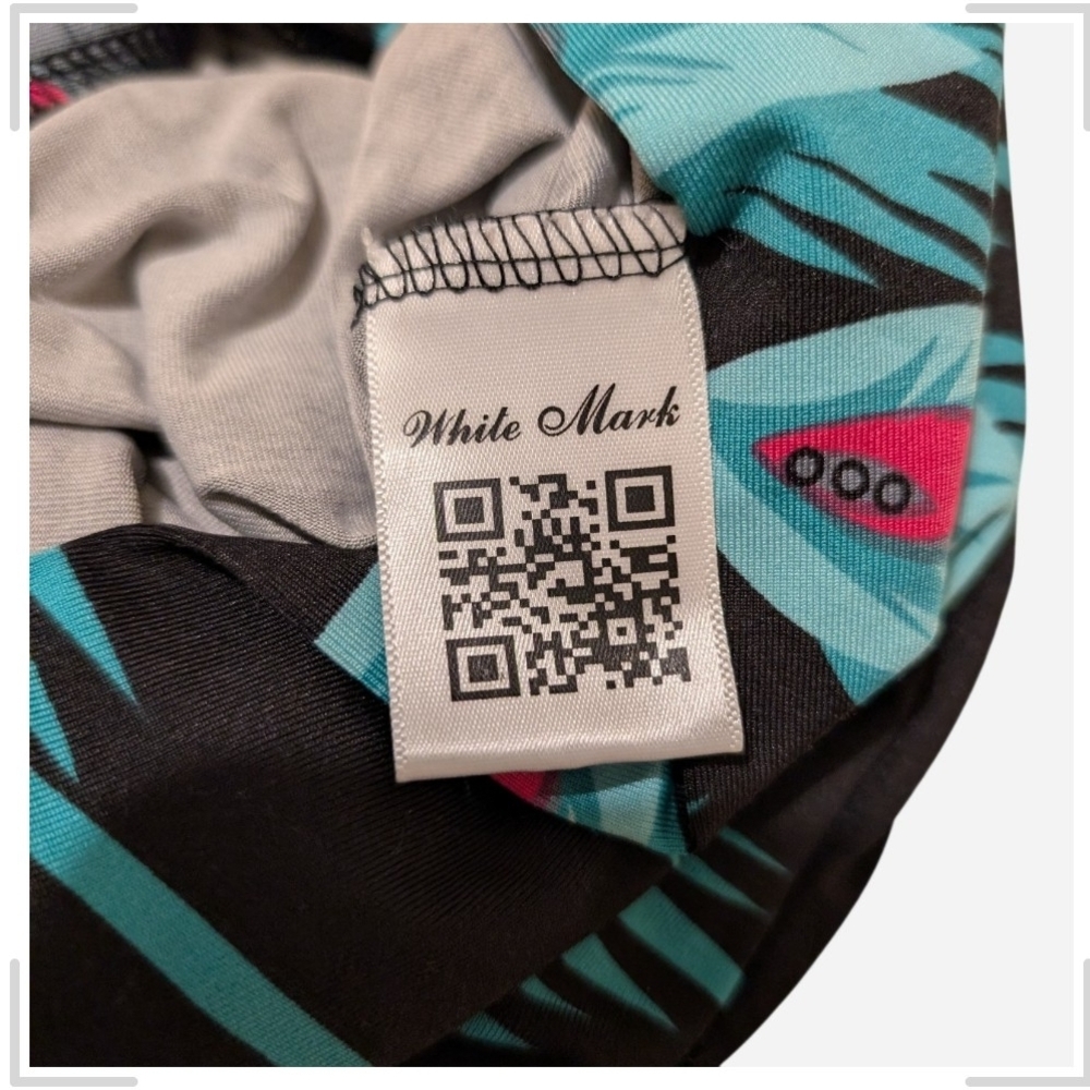 Pre-owned White Mark Vibrant Feather Pattern Pants - Picture 4 of 8